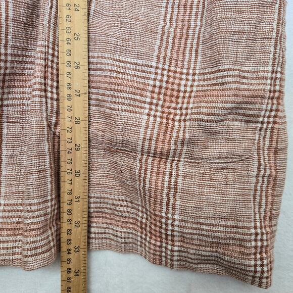 J.Jill Women Harper Henna Linen Prep Classic Boyfriend Oversized Plaid Blazer XL - Picture 12 of 12